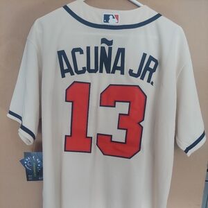 Ronald Acuna Jr. Atlanta Braves Cream Stitched Jersey